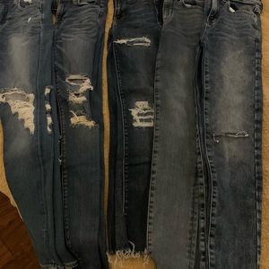 5 pairs American Eagle size 2 jeggings.